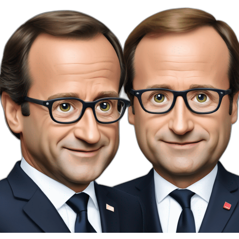 François Hollande holding emanuel Macron  emoji