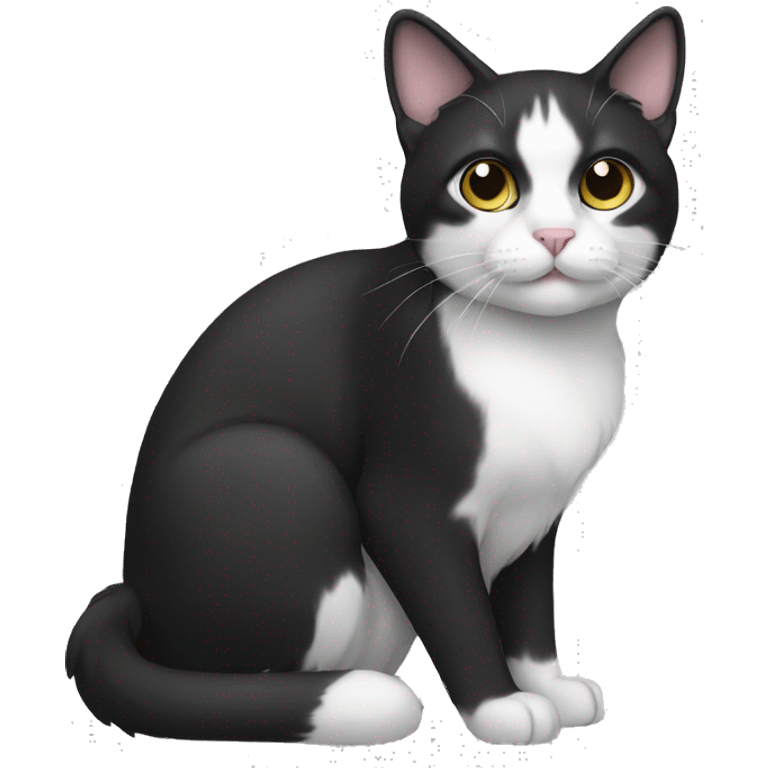 Cat black and white emoji