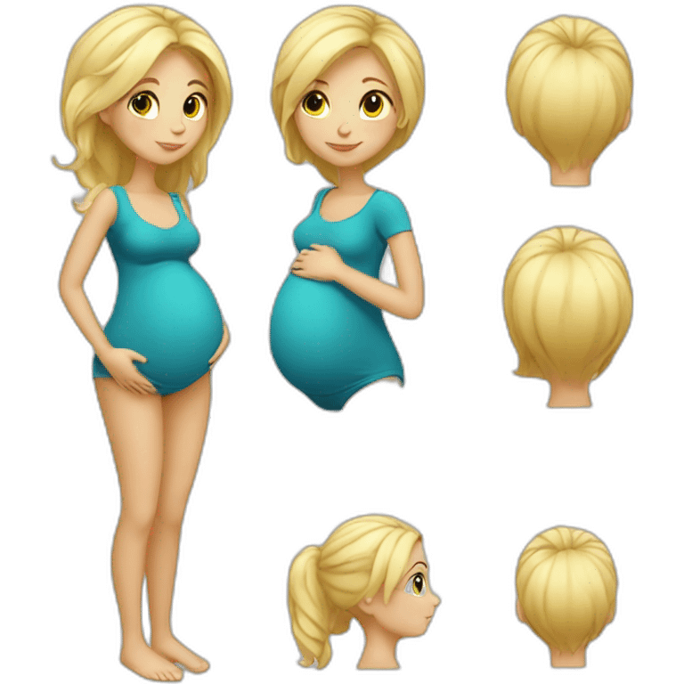 adorable pregnant blond full body women have hair  emoji