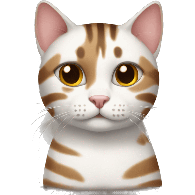 White brown striped cat emoji