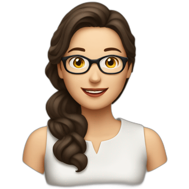 Brunette lady Winning a pub quiz  emoji