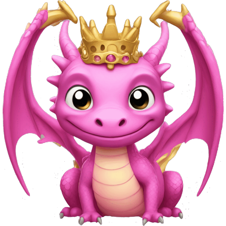 Pink dragon with gold crown  emoji