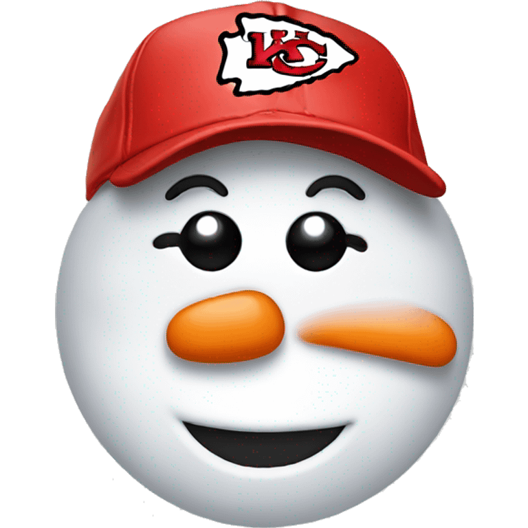 Snowman wearing chiefs ball cap emoji