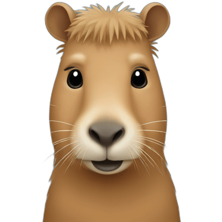 Capybara with black hair emoji