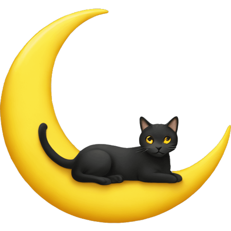 A yellow crescent moon on a cat emoji