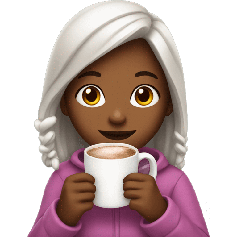 Girl with hot chocolate  emoji