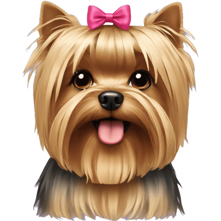 Yorkshire terrier with a bow emoji