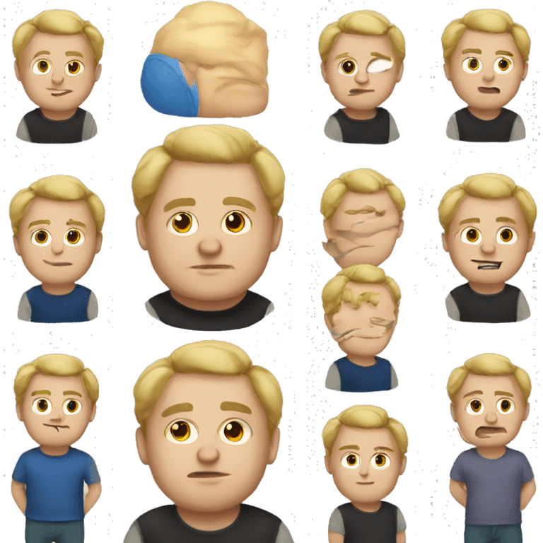 fat blonde short haired man as round as a ball emoji