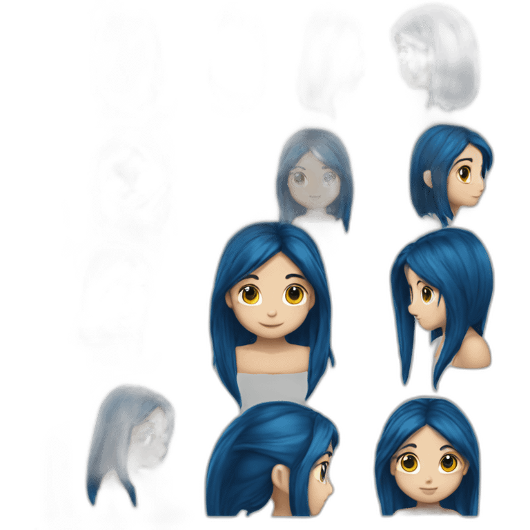 Long-dark-blue-hair-elf-girl emoji