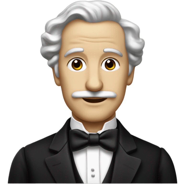 19th century white writer in a black tuxedo with a bow tie emoji