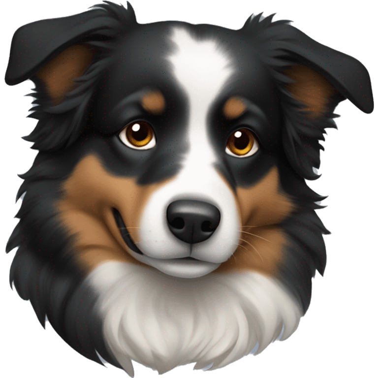 Small black australian shepherd dog sleeping  emoji