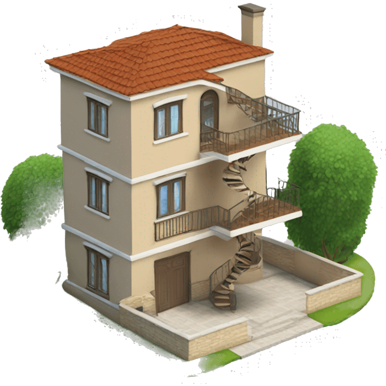 Duplex villa with spiral staircase emoji