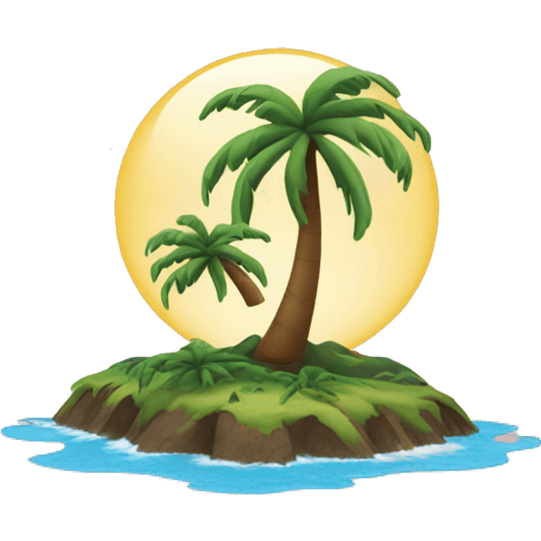 Island surrounded by water, with a palm tree emoji