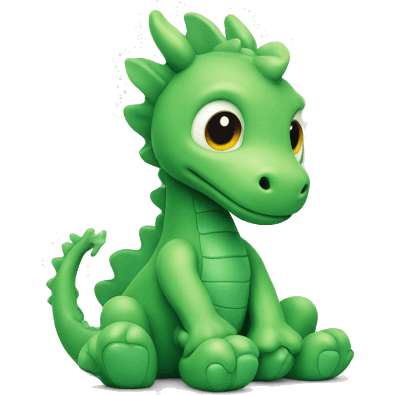 Jellycat, Green Dragon sitting down  emoji