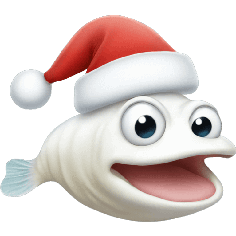 White tadpole wearing a Santa hat  emoji