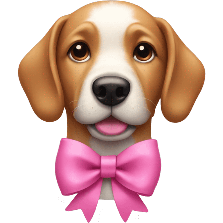 Dog with a pink bow emoji