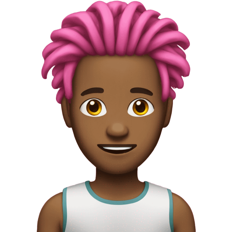 blasian man with pink dreads emoji