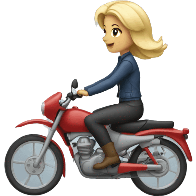 blonde woman riding on a plan emoji