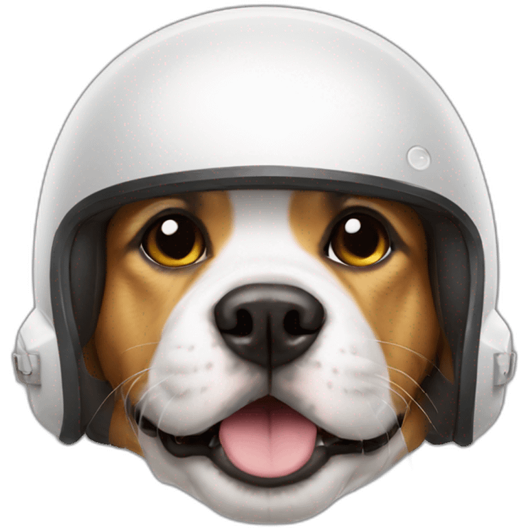 Dog with helmet  emoji