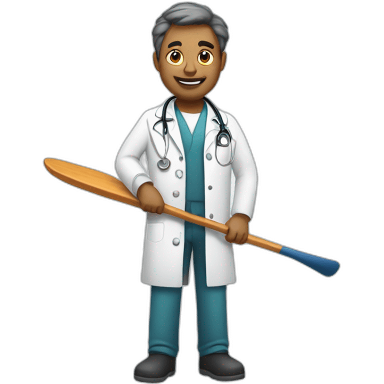 A doctor playing paddle emoji