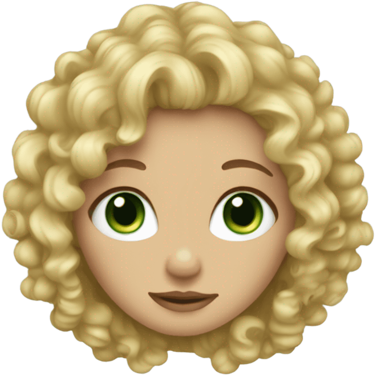 Cute green eyed blonde curly hair girl emoji