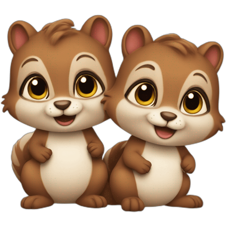 2 squirels in love emoji