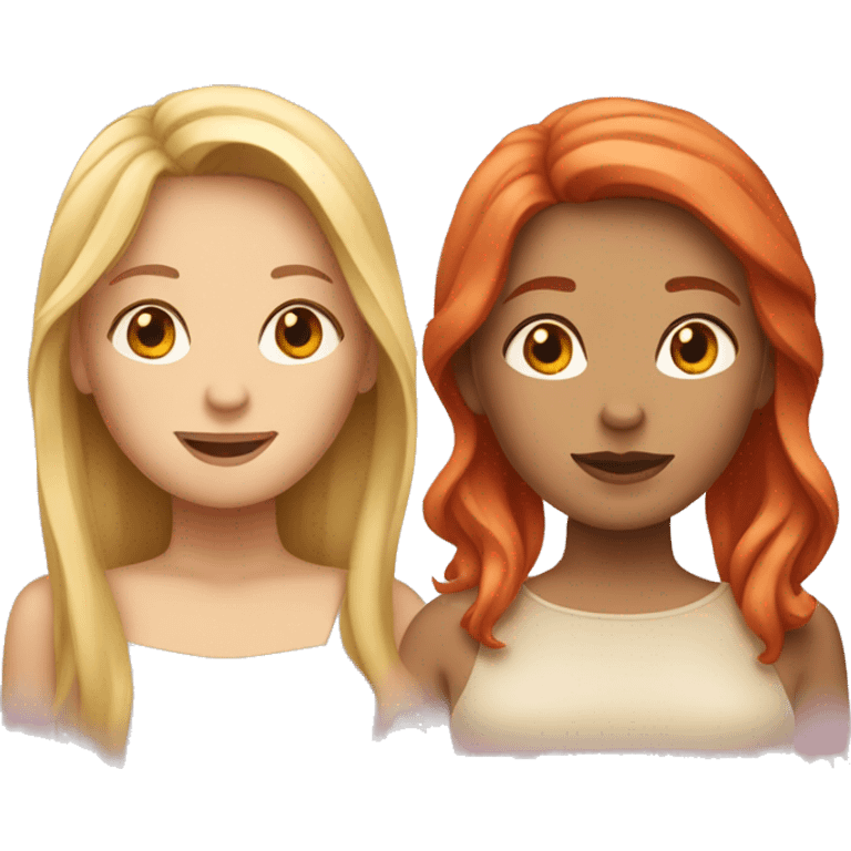 "Two girl emojis: one with fair skin and red hair, and the other with fair skin and blonde hair." emoji