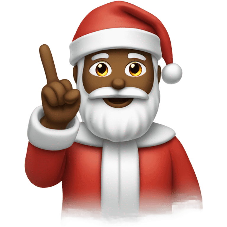 Santa sticking up peace sign emoji