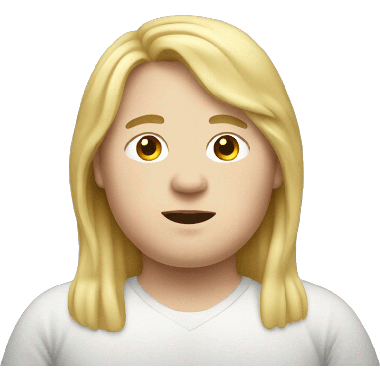 Obese, young male, long blonde hair emoji