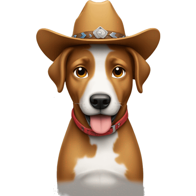 Dog wearing cowboy hat emoji