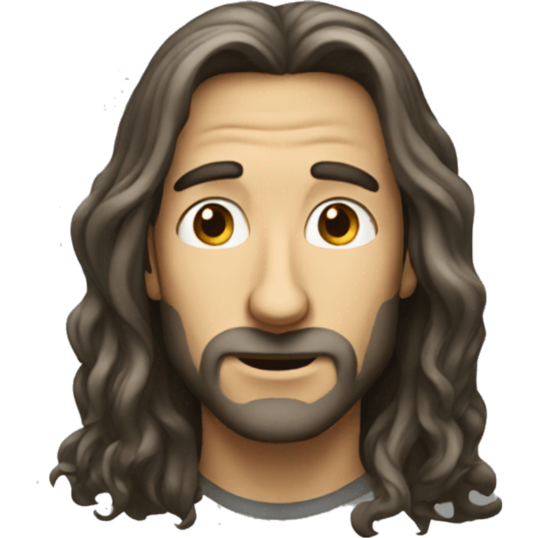 Guy with long hair and a long nose emoji