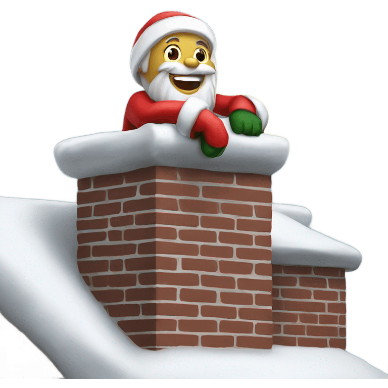 Santa on a chimney emoji