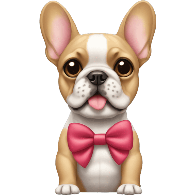 a frenchie dog with a bow emoji