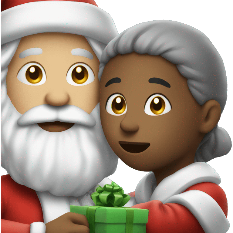 Santa keeping a secret emoji