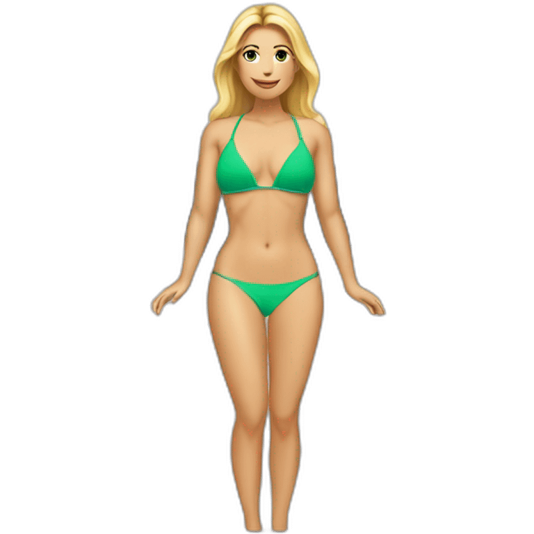 soft-fit Caucasian woman bikini (beach body) bed emoji