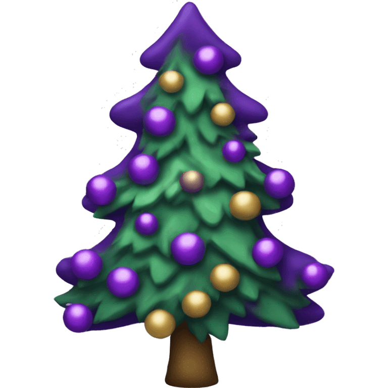 Purple Christmas tree  emoji