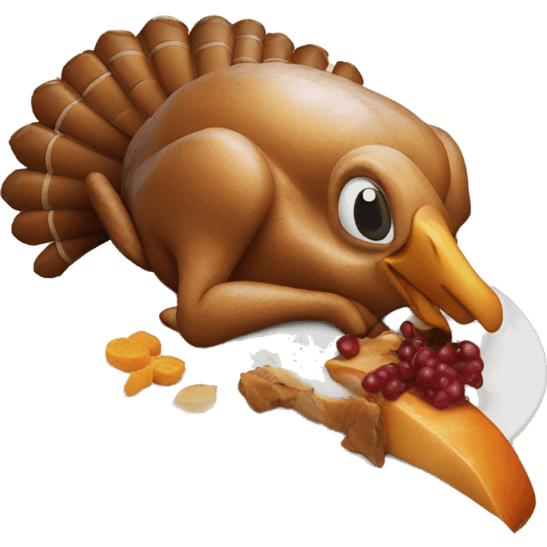 eating a turkey emoji