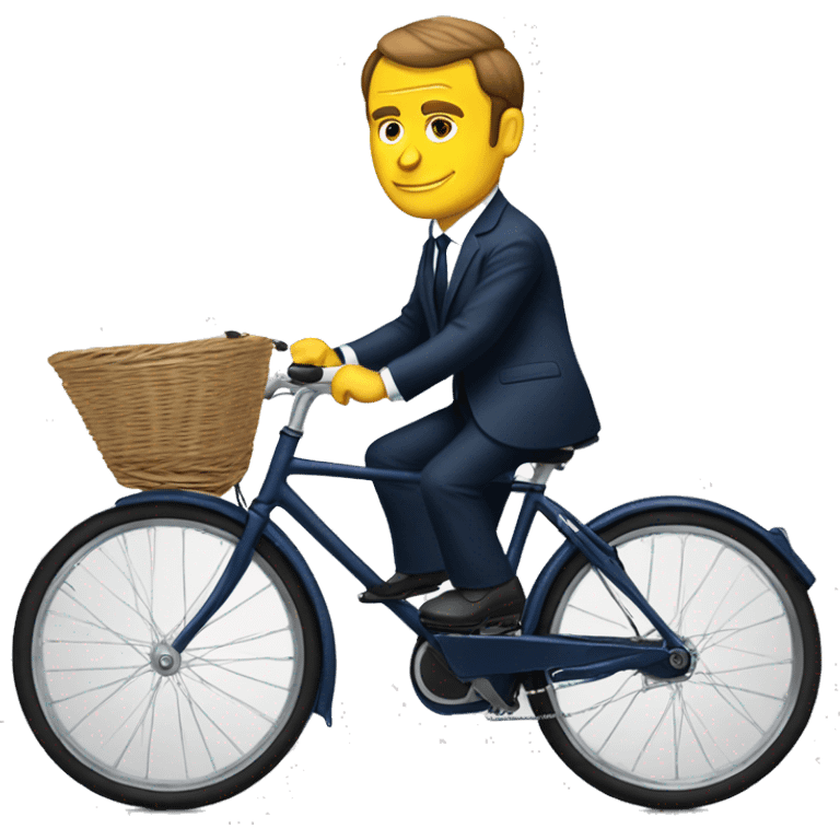 Macron sur un vélo  emoji