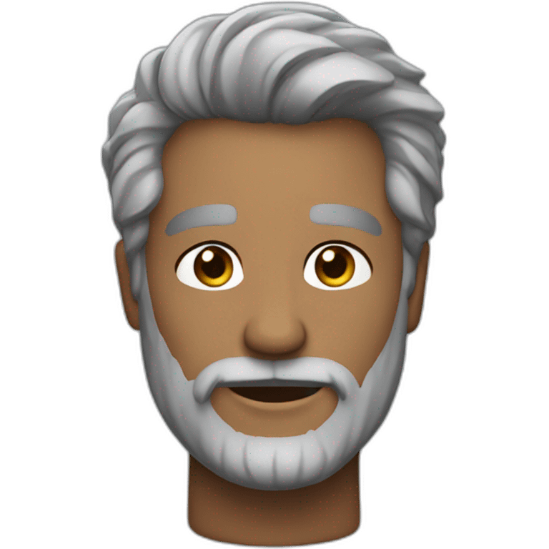 Handsome man with mostly black and a little grey hair and beard emoji