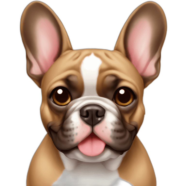 French bulldog brown with hearth emoji