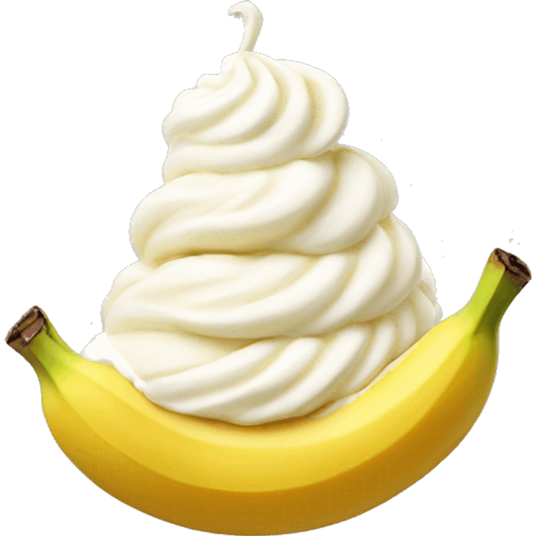 Banana with whipped cream on top emoji