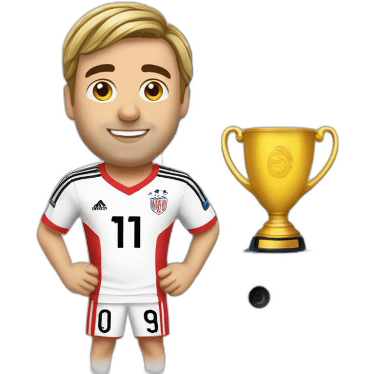 Philipp Lahm in soccer dress surfing on a tablet emoji