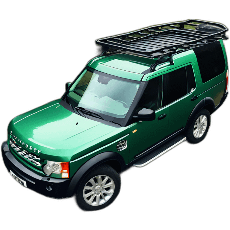 Racing green land rover Discovery 3 winch roof rack snorkel emoji