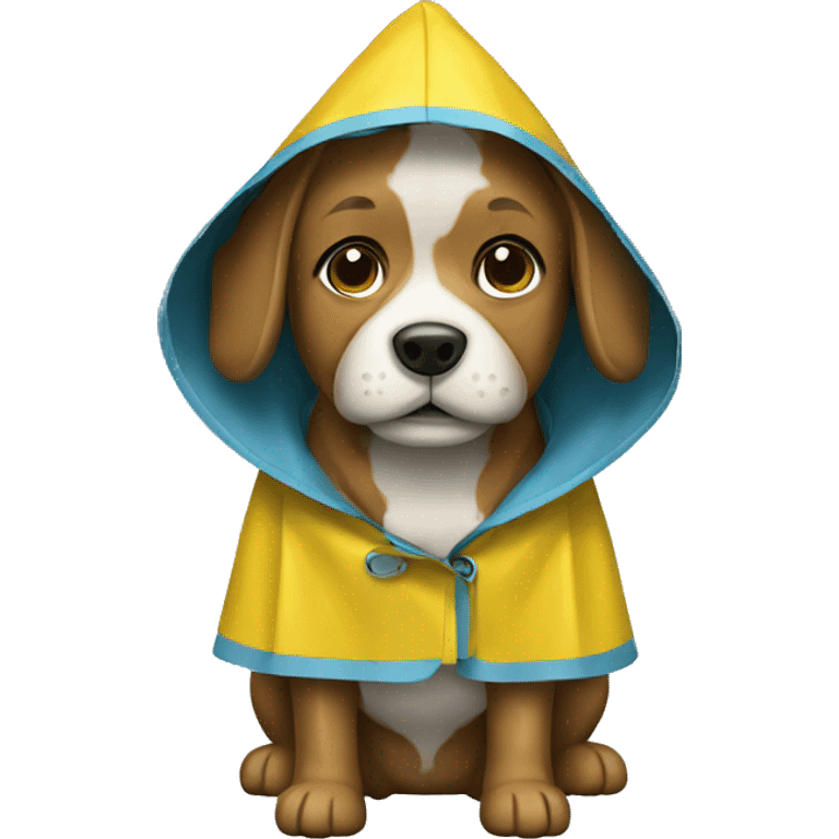 Dog with raincoat  emoji