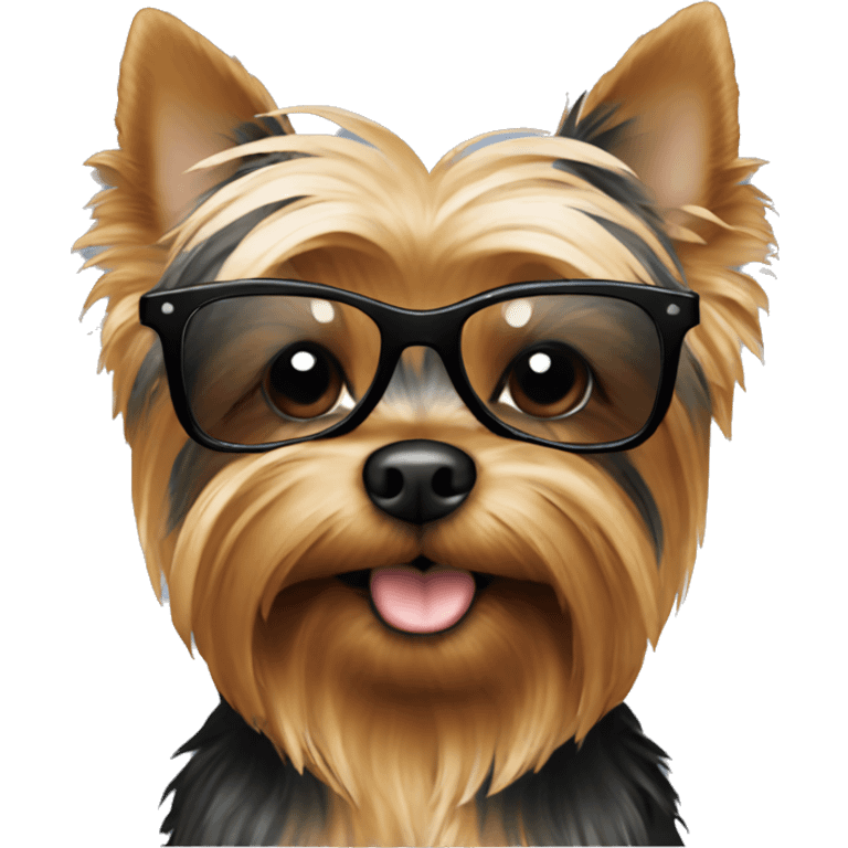 Yorkie wearing shades emoji