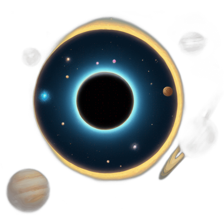 black hole and planets emoji