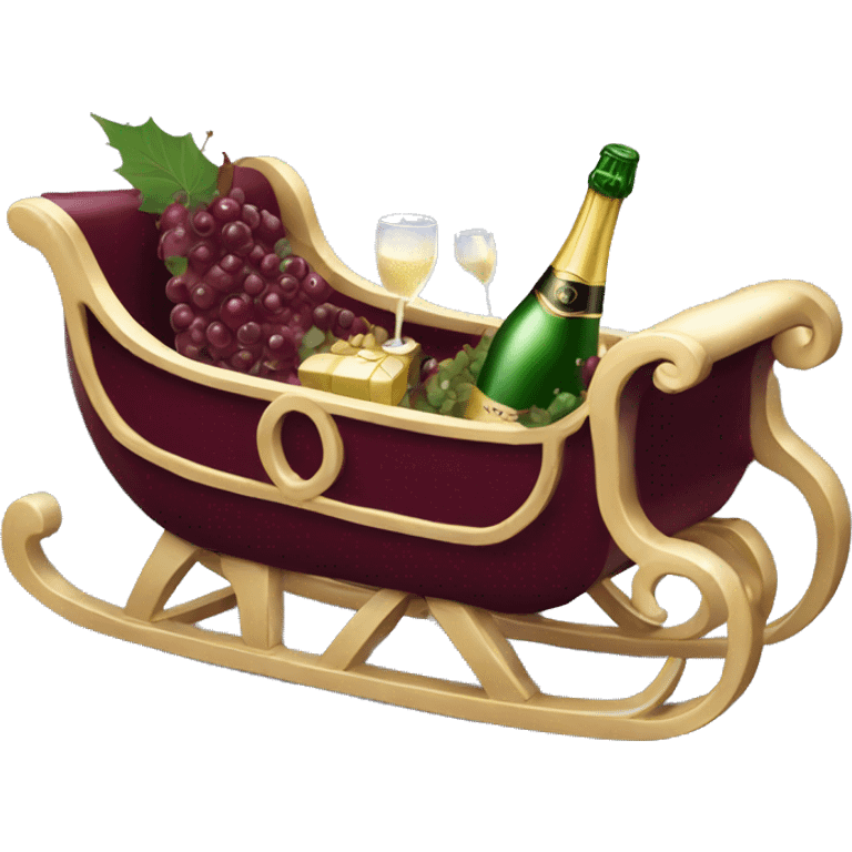 mulberry sleigh with champagne inside emoji