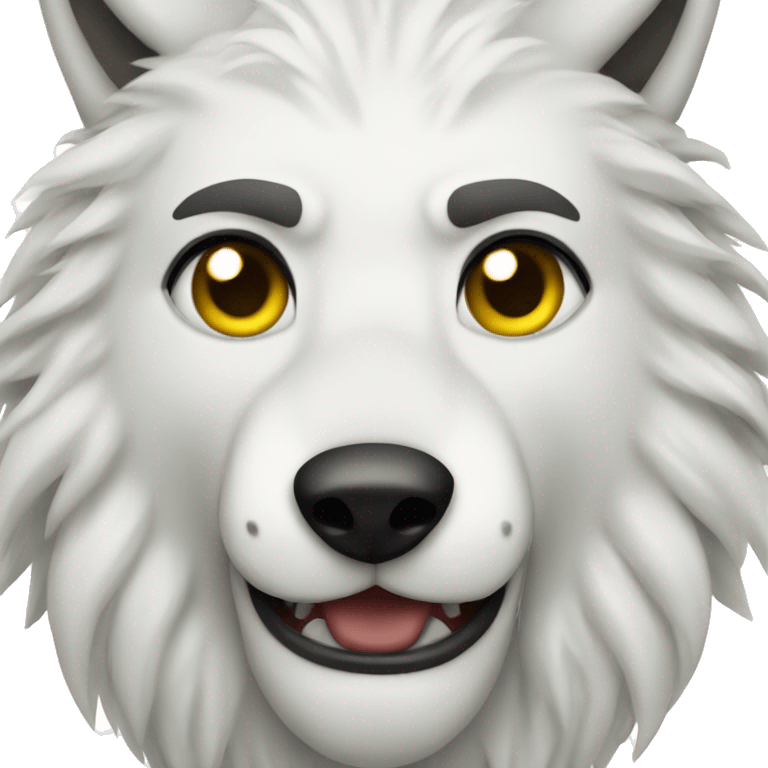 Viking white wolf emoji