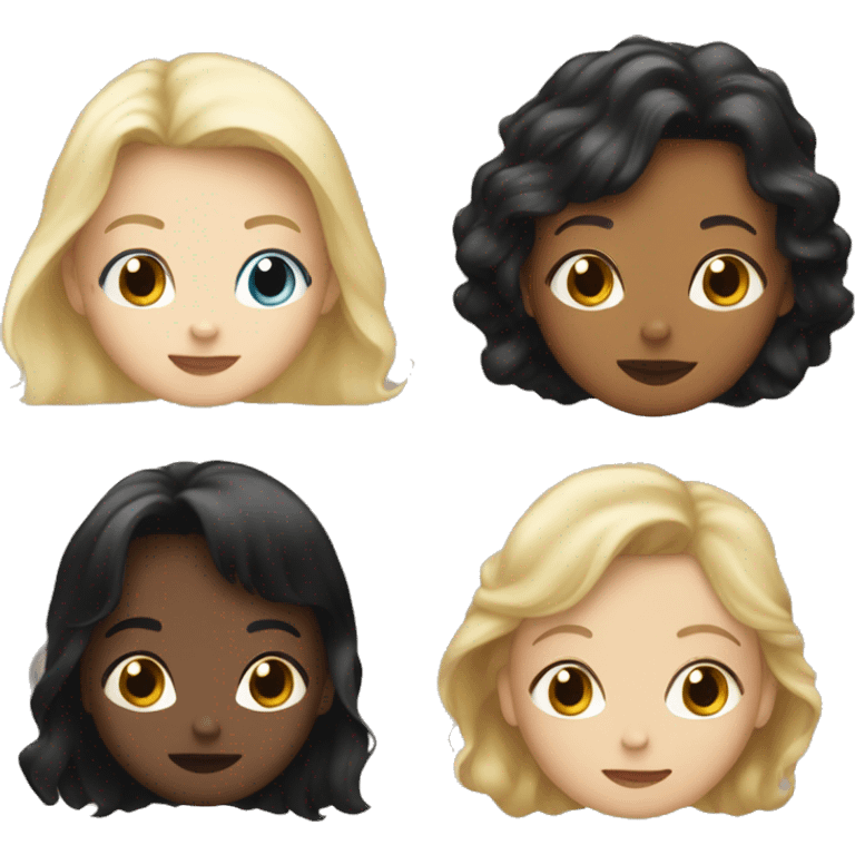 one blonde woman one brunette woman one baby boy with black hair emoji