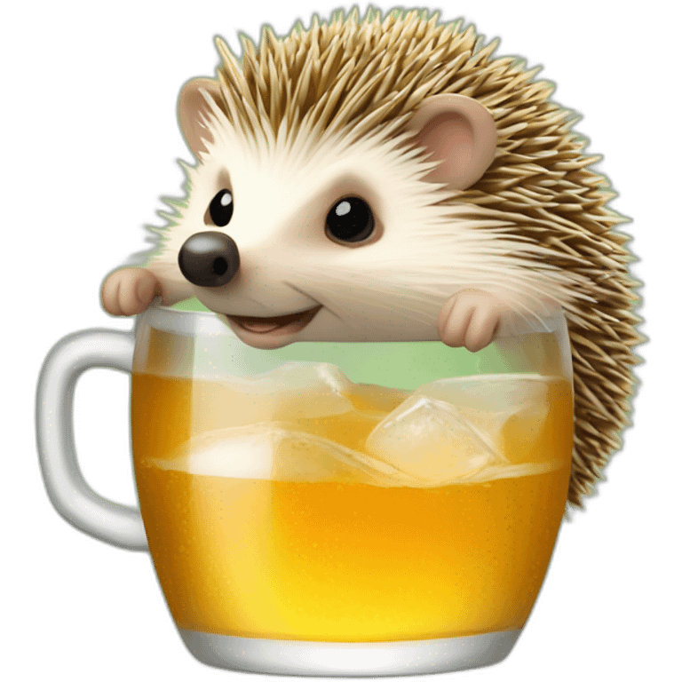 hedgehog drink bitcoinbeer emoji